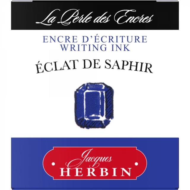 Calimara cerneala, Herbin, Jacques Herbin Writing The Pearl of Inks Eclat de Saphir, 30 ml, albastru vibrant, pentru stilou.
