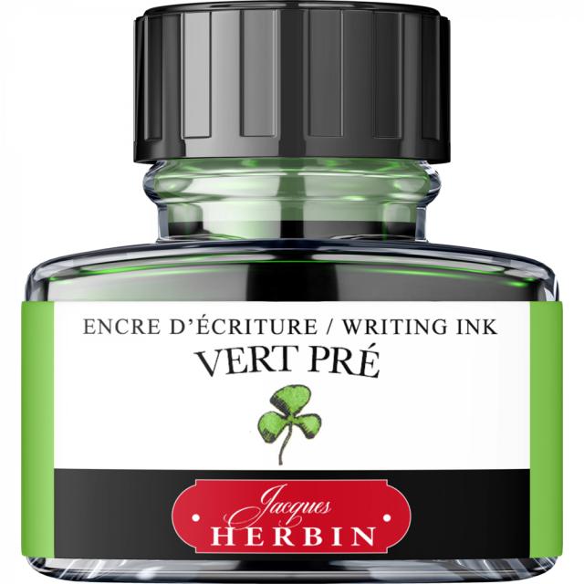Calimara cerneala stilou, Herbin, 30 ml, Vert Pre, verde intens, pentru scris elegant