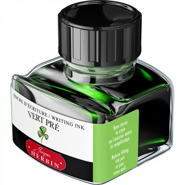 Calimara cerneala stilou, Herbin, 30 ml, Vert Pre, verde intens, pentru scris elegant
