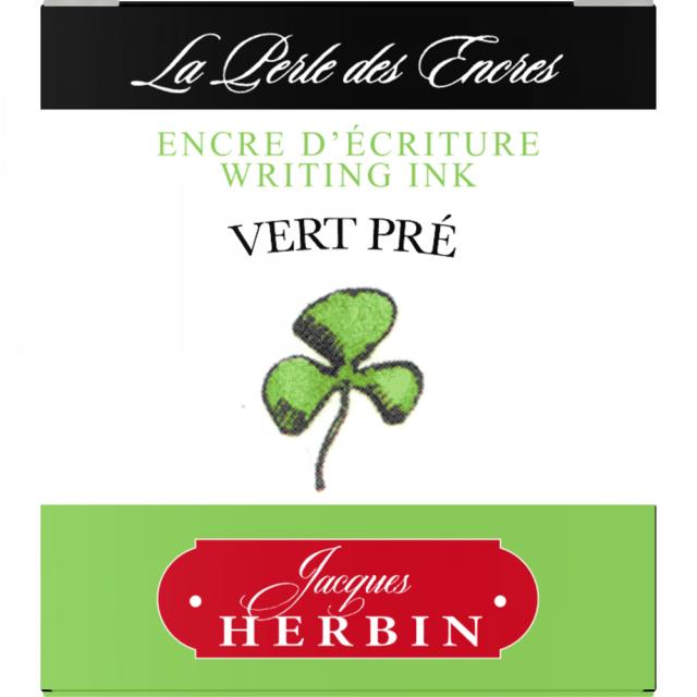 Calimara cerneala stilou, Herbin, 30 ml, Vert Pre, verde intens, pentru scris elegant