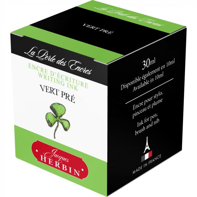 Calimara cerneala stilou, Herbin, 30 ml, Vert Pre, verde intens, pentru scris elegant