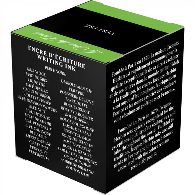Calimara cerneala stilou, Herbin, 30 ml, Vert Pre, verde intens, pentru scris elegant