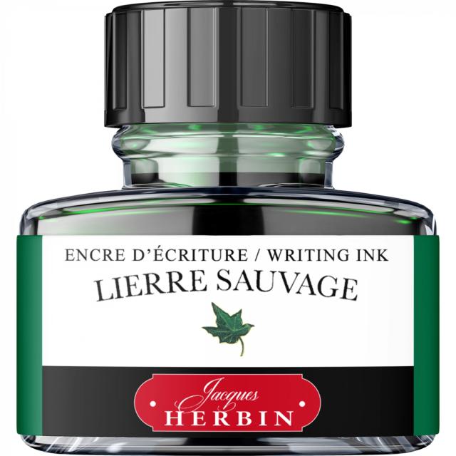 Calimara cerneala stilou, Herbin, Lierre Sauvage, 30 ml, verde intens, ideala pentru scriere fina