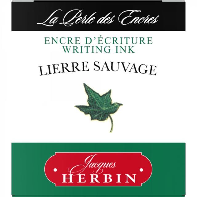 Calimara cerneala stilou, Herbin, Lierre Sauvage, 30 ml, verde intens, ideala pentru scriere fina