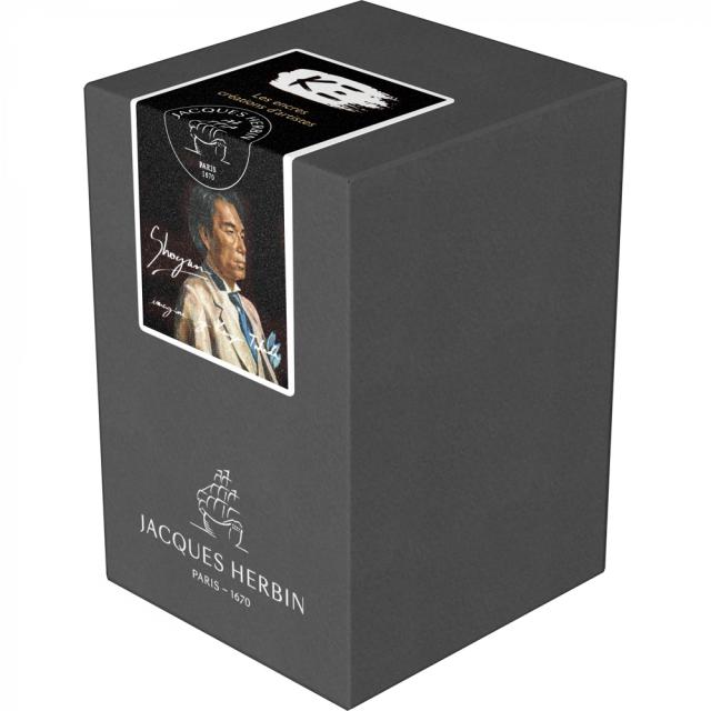 Calimara cerneala, Herbin, Prestige Creations d'Artistes Shogun, editie speciala, negru cu aur si cupru coloidal, omagiu Kenzo Takada