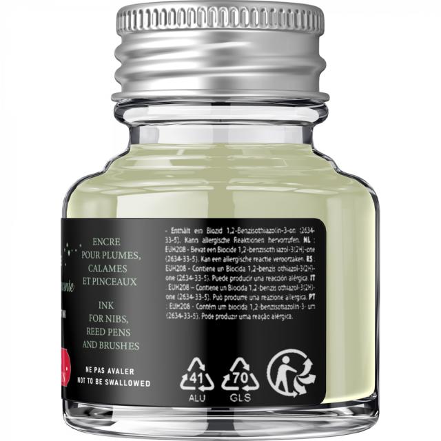 Calimara cerneala, Herbin, 30 ml Jacques Herbin Fine Arts Pigmented Phosphorescente, fosforescenta, vizibila in intuneric, pentru stilou sau toc