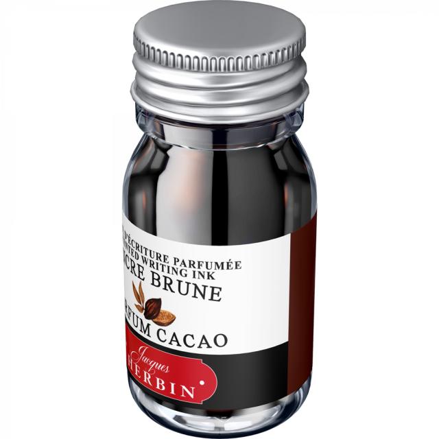 Calimara cerneala parfumata, Herbin, Jacques Herbin Writing Scented Brown, sepia-brun, parfum cacao, 10 ml