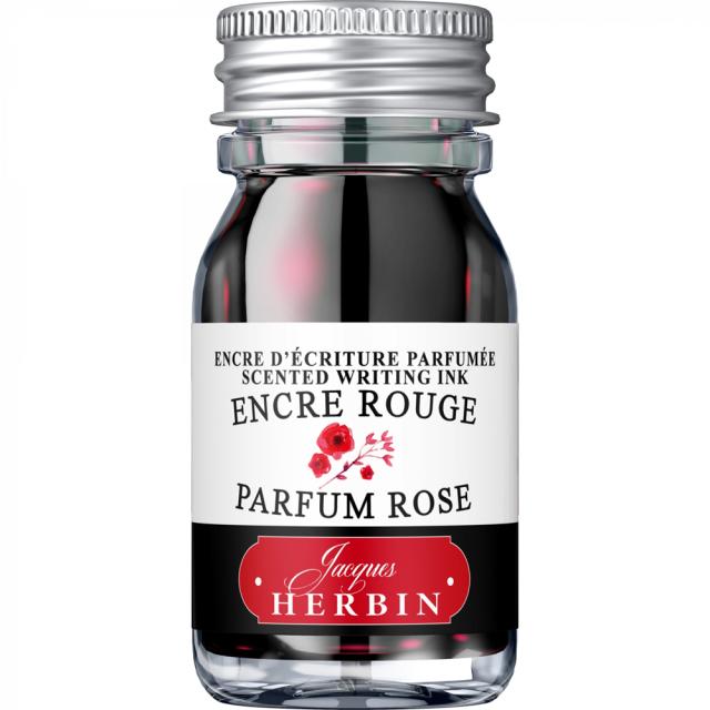 Cerneala parfumata, Herbin, Jacques Herbin Writing Scented Red, parfum trandafiri, capacitate 10ml, culoare rosie