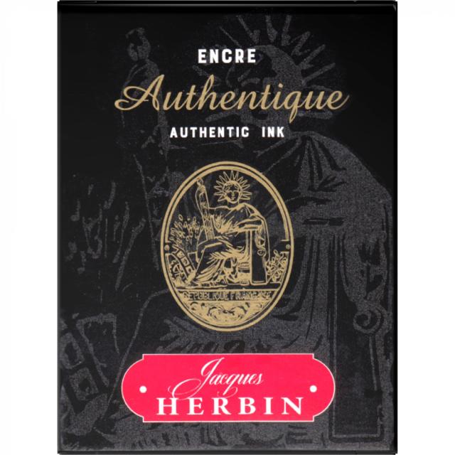 Cerneala notariala, Herbin, Jacques Herbin Fine Arts Pigmented Authentique Noir, 30 ml, negru intens, cu tanin din lemn de secada