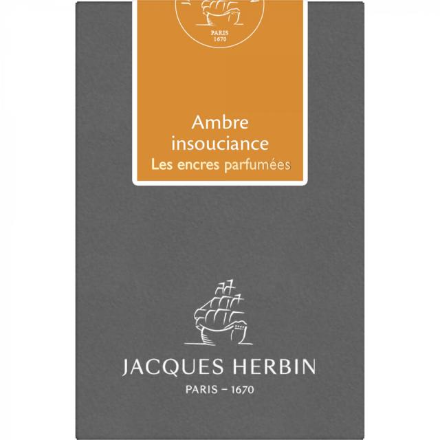 Cerneala parfumata, Herbin, Jacques Herbin Prestige Ambre Insouciane, 50 ml, galben, aroma unica