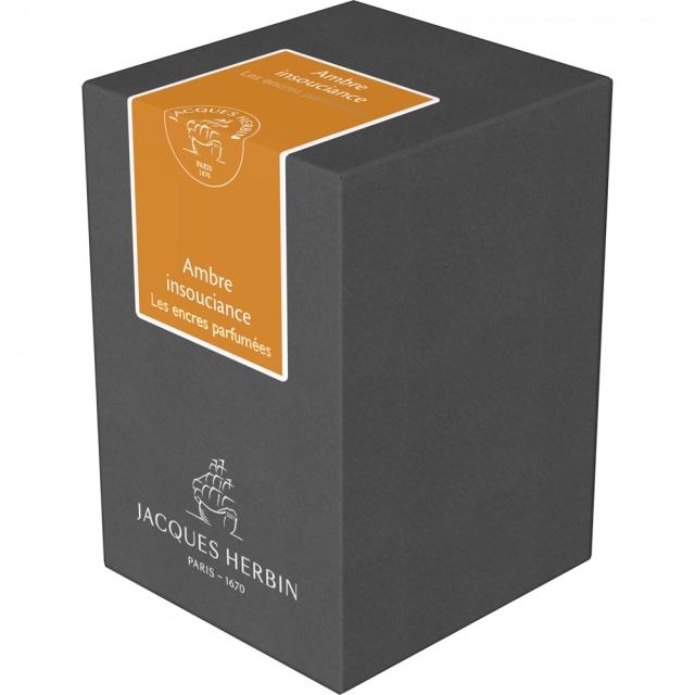 Cerneala parfumata, Herbin, Jacques Herbin Prestige Ambre Insouciane, 50 ml, galben, aroma unica