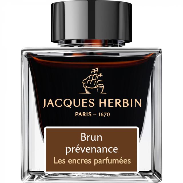 Cerneala parfumata, Herbin, 50 ml Jacques Herbin Prestige Scented Brun Prevenance, aroma unica, culoare maro, calitate premium