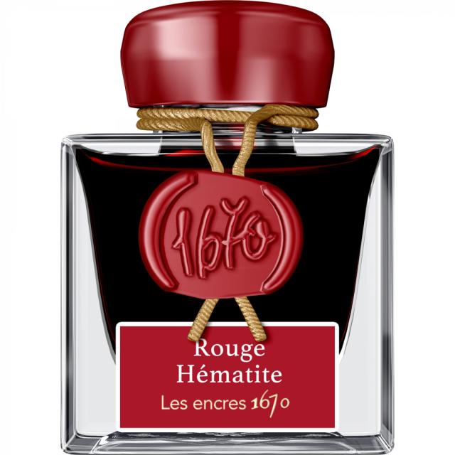 Calimara cerneala, Herbin, Prestige 1670 Rouge Hematite, 50 ml, rosu intens, editie speciala