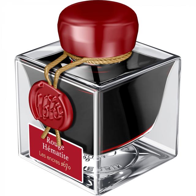 Calimara cerneala, Herbin, Prestige 1670 Rouge Hematite, 50 ml, rosu intens, editie speciala