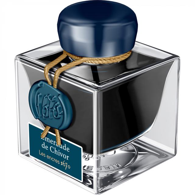 Cerneala, Herbin, Jacques Herbin Prestige 1670 Emeraude de Chivor, capacitate 50 ml, nuanta esmerald, editie speciala.