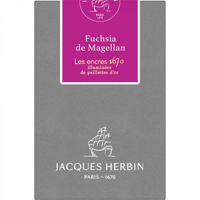 Calimara cerneala, Herbin, Prestige 1670 Fuchsia de Magellan, 50 ml, nuanta fucsia, editie speciala.