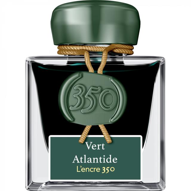 Calimara cerneala, Herbin, Prestige 350th Anniversary Vert Atlantide, 50 ml, verde vibrant, editie aniversara
