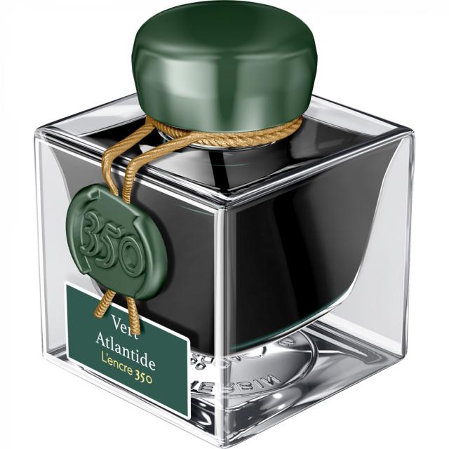 Calimara cerneala, Herbin, Prestige 350th Anniversary Vert Atlantide, 50 ml, verde vibrant, editie aniversara