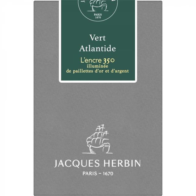 Calimara cerneala, Herbin, Prestige 350th Anniversary Vert Atlantide, 50 ml, verde vibrant, editie aniversara