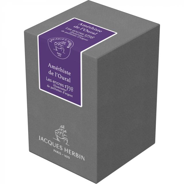 Cerneala pentru stilou, Herbin, Prestige 1798 Amethyste de l'Oural, 50 ml, mov intens, editie speciala 