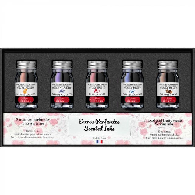 Set calimara, Herbin, 5 bucati, 10 ml, cerneala parfumata, Jacques Herbin Writing Scented