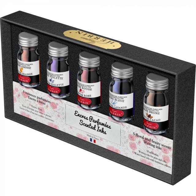 Set calimara, Herbin, 5 bucati, 10 ml, cerneala parfumata, Jacques Herbin Writing Scented