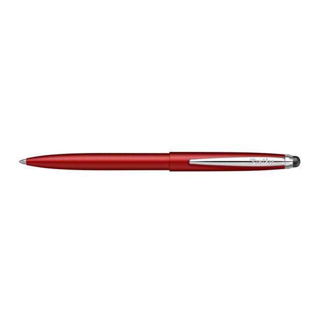 Pix cu mecanism Scrikss Stylus Matt Red, rosu touch vf M scriere albastra