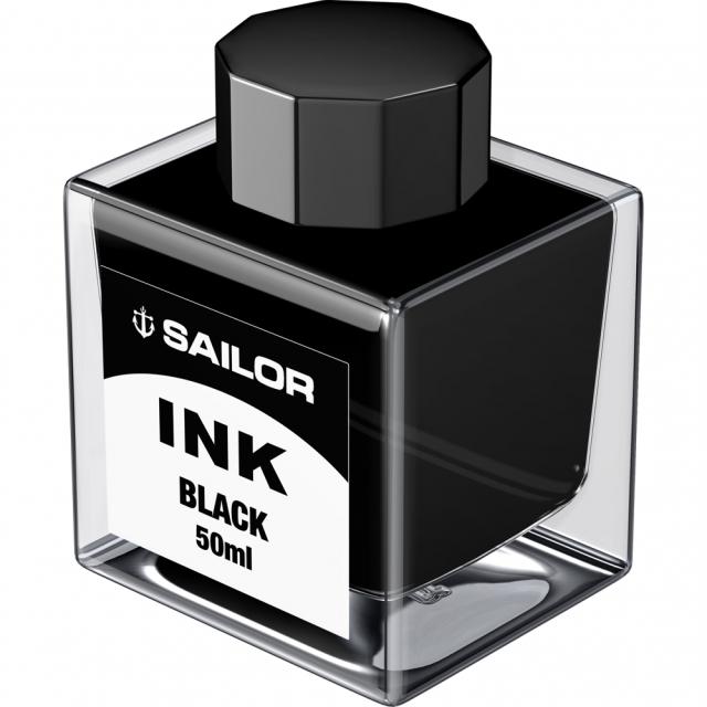 Calimara cerneala, Sailor, Basic Black, 50 ml, cerneala neagra, usor de utilizat
