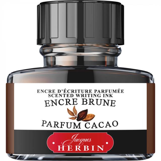 Calimara cerneala, Herbin, Jacques Herbin Writing Scented Brown, parfum cacao, 30 ml, sepia-brun
