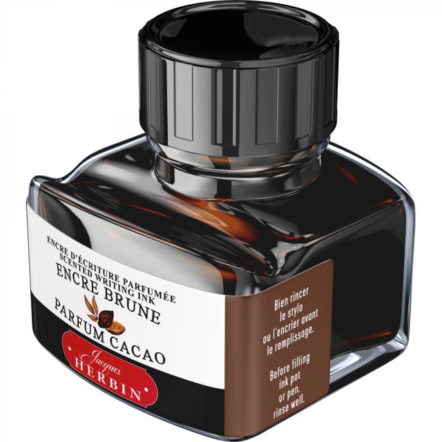 Calimara cerneala, Herbin, Jacques Herbin Writing Scented Brown, parfum cacao, 30 ml, sepia-brun