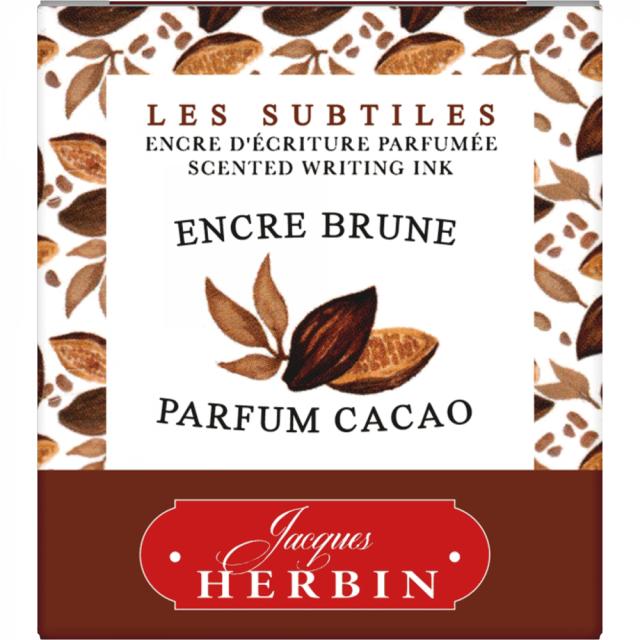 Calimara cerneala, Herbin, Jacques Herbin Writing Scented Brown, parfum cacao, 30 ml, sepia-brun