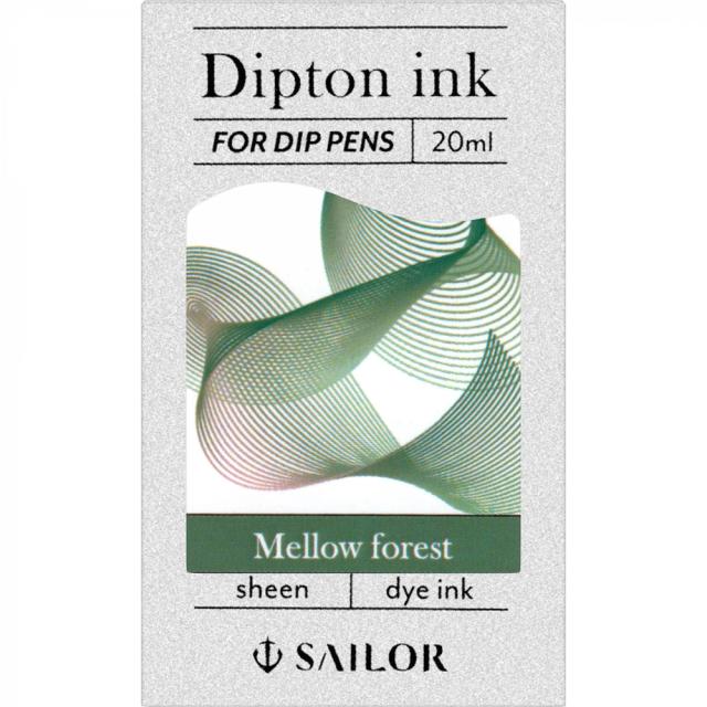 Calimara cerneala, Sailor, Diptone Shimmer Mellow Forest, 20 ml, sidefata, nuanta Mellow Forest