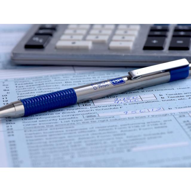 Pix cu mecanism Zebra, F301, 0.7 mm, corp negru, scriere albastra