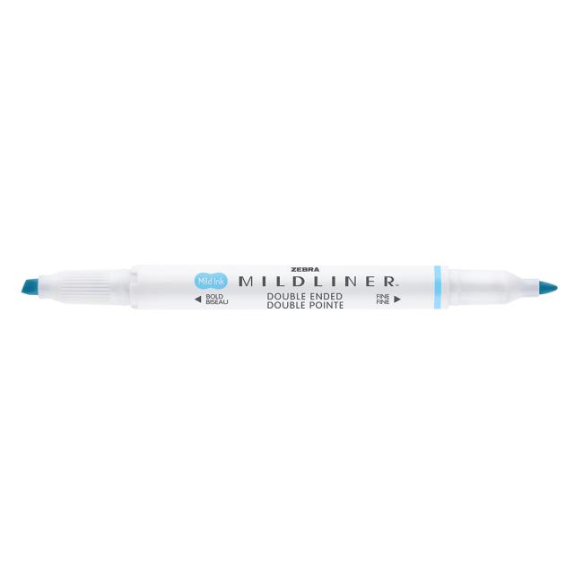 Textmarker cu doua capete Zebra, Mildliner, albastru