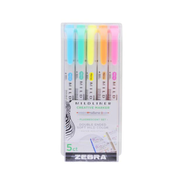 Textmarker cu doua capete Zebra, Mildliner, albastru