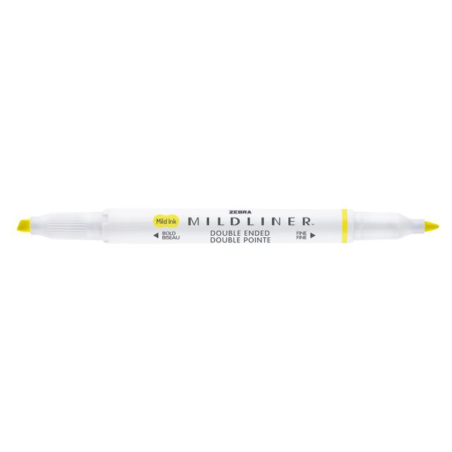 Textmarker cu doua capete Zebra, Mildliner, galben