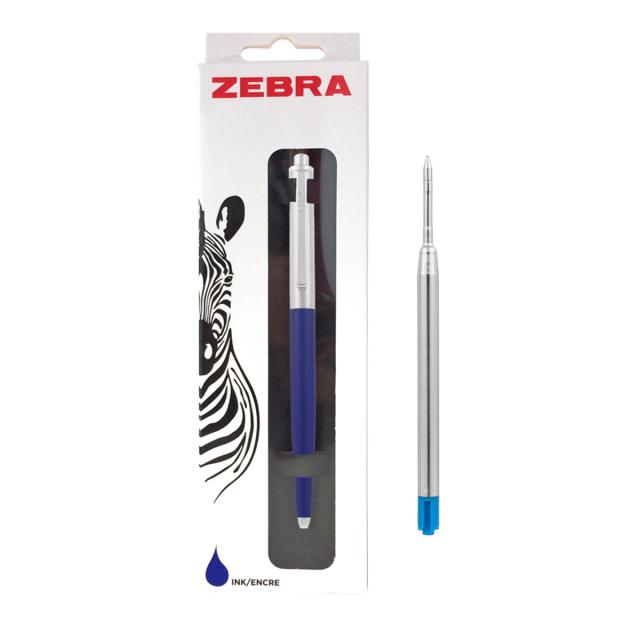 Pix cu mecanism Zebra, 901, 0.7 mm, corp albastru, scriere albastra