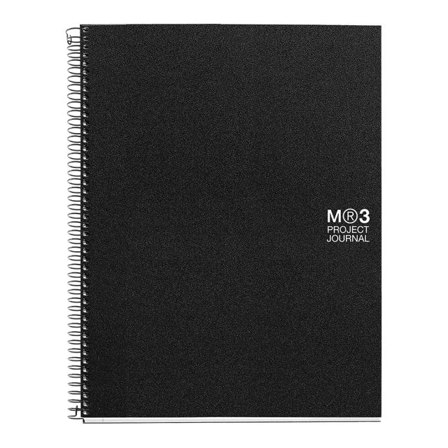 Caiet cu spira, Miquelrius, Project Journal, A4, matematica+dictando+velin, 90 file, coperta PP, negru