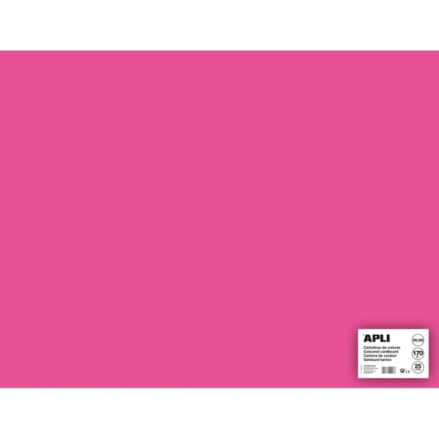 Carton color, Apli, 50x65, 170 g, 25 coli/top, roz fluorescent