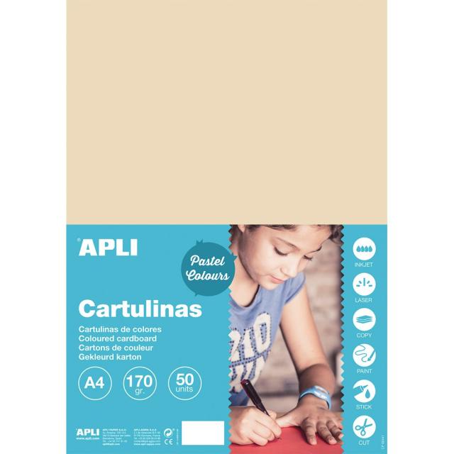 Carton color, Apli, A4, 170 g, 50 coli/top, vanilla