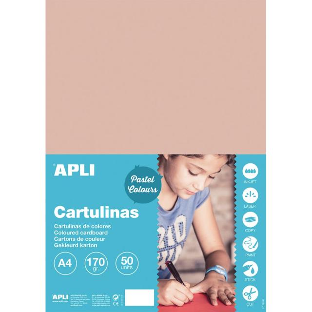 Carton color, Apli, A4, 170 g, 50 coli/top, somon