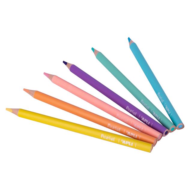 Set 6 creioane colorate Apli Jumbo Pastel