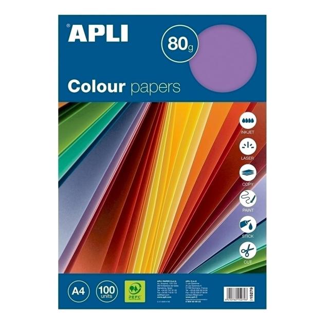 Hartie colorata Apli, A4, culori fluorescente