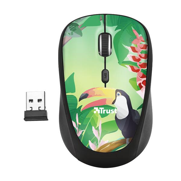 Mouse Wireless TRUST Yvi Toucan, 1600 dpi, multicolor