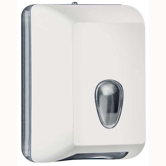Dispenser Racon plastic alb pentru hartie igienica pliata
