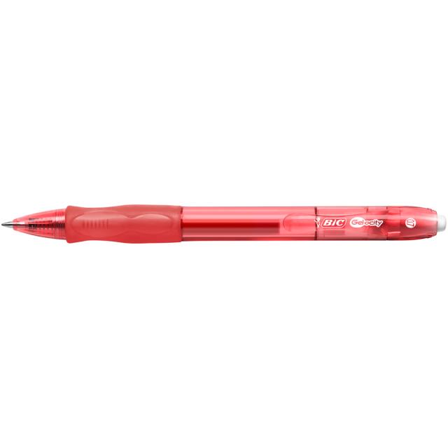 Roller cu gel BIC, Gelocity Clic, 0.7 mm, scriere rosie