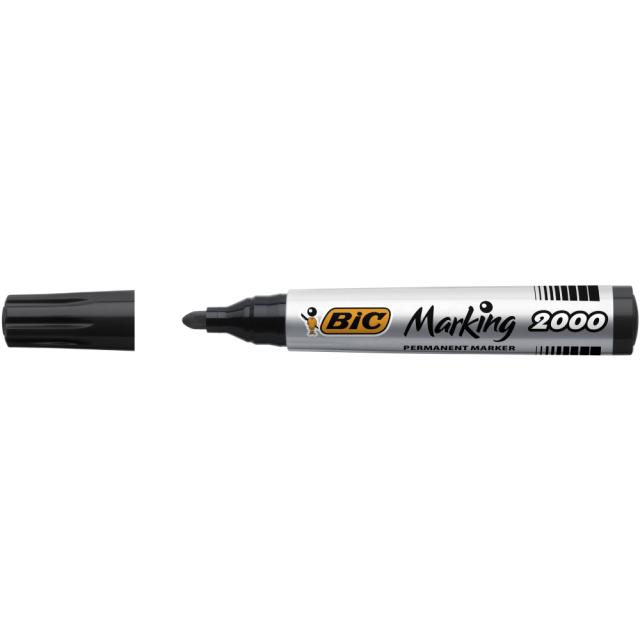 Marker permanent BIC 2000, varf rotund 1.7 mm, negru