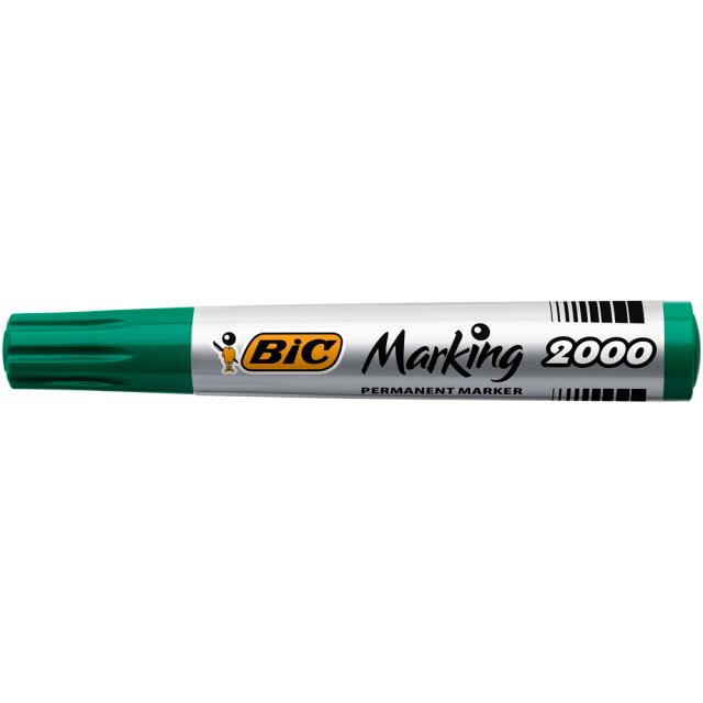 Marker permanent BIC 2000, varf rotund 1.7 mm, verde