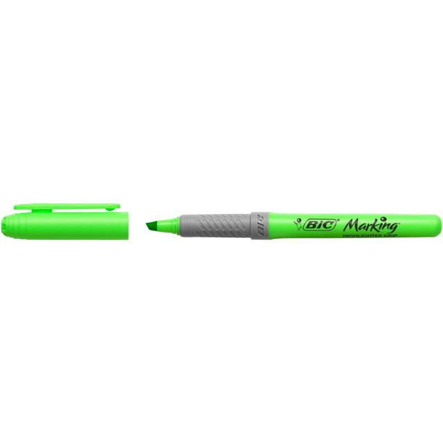 Textmarker BIC, Highlighter Grip, varf tesit 1-4 mm, verde