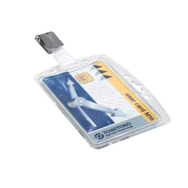 Suport card acces Durable, 54 x 85 mm, 25 bucati/cutie